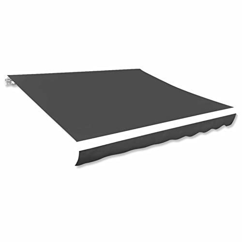 Lechnical Parasol in Anthracite Canvas, 500 x 300 cm, Canvas Sunshade, Outdoor Awning Suitable for Patios, Balconies and Gardens (SPU:143712)