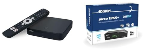 Gamme Android TV STRONG (Android TV + DTT Box Ethernet WiFi) & Edision Picco T265+ Receptor Terrestre TDT DVB-T2 y por Cable DVB-C, H265 HEVC FTA Full HD PVR, USB