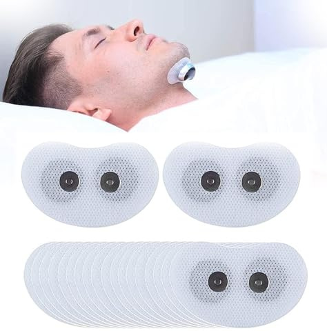 FUELIX Anti Snoring Devices Magnetic Stickers, Conductive Strips for Snore Circle the Chin Throat Anti Snoring Device, Replacement Patches, Stop Snoring Sleep Aid, Electrodes Pad 20 tablets