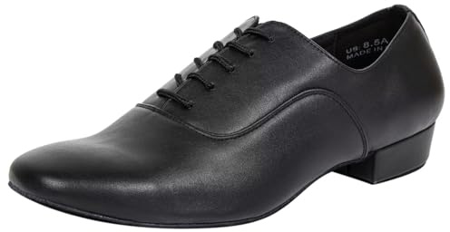 Asyusyu Mens Dance Shoes Oxford Black Ballroom Salsa Latin Dance Shoes for Men-11 UK