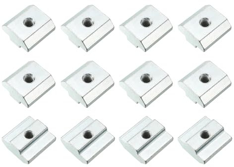 METALLIXITY Tuercas en T deslizantes (Rosca M5) 12 piezas, Tuercas en T de acero al carbono para perfil de extrusión de aluminio de la Serie 4040