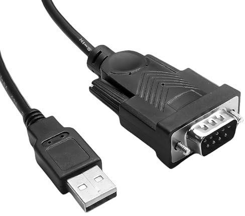 gaubss USB to Serial RS-232 Adapter Cable, DB9 Connector, Compatible with Windows 11/10/8.1/7, Mac OS X 10.6+, Linux, High Data Transfer Speed 1 Mbps(0.8m)