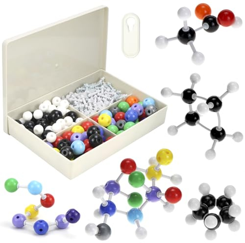 QWORK® 240 pièces Kit de Chimie modèle moléculaire, modèle moléculaire de Chimie Organique et inorganique, adaptéà l'enseignement et aux expériences Scolaires