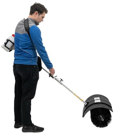 Barredora de motor quitanieves de gasolina, barredora de nieve, barrido eléctrico, 52 cc, motor de 2 tiempos, ancho 56 cm, para hojas, arena, grava y césped (con función de soplado)