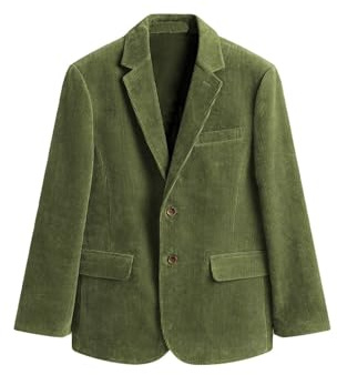 Leader of the Beauty Blazer en velours côtelé pour homme - Coupe ajustée - Pour mariage - Classique - Pour le travail et le dîner, Dark Sage, 4XL