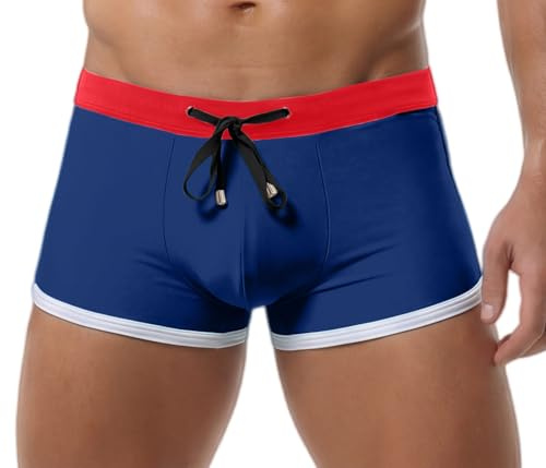 Ausing Homme Maillot de Bain Boxer Short de Bain Serrés avec Cordon de Serrage Short de Plage Piscine XL(EU)=Tag XXL