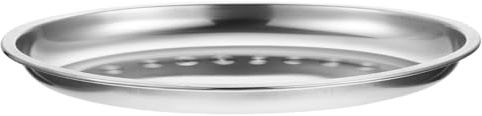Cabilock 11.8 Inch Stainless Steel Oval Steamer Plate for Fish Cooking - Thickened Metal Serving Tray for Seafood Meat Dessert Fruit - Oven Safe Steaming Dish