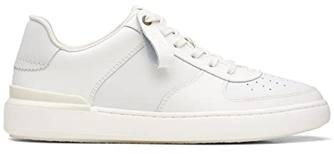 Clarks Men's Courtlite Tie Sneaker, Pelle Bianca., 40 EU