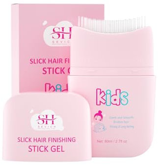Sevich Hair Gel for Kids with Comb, Toddler Hair Wax Stick - Quick Fix for Flyaways & Stray Ends - Frizz Control - Gentle & Easy to Use 2.7 fl oz/80 ml