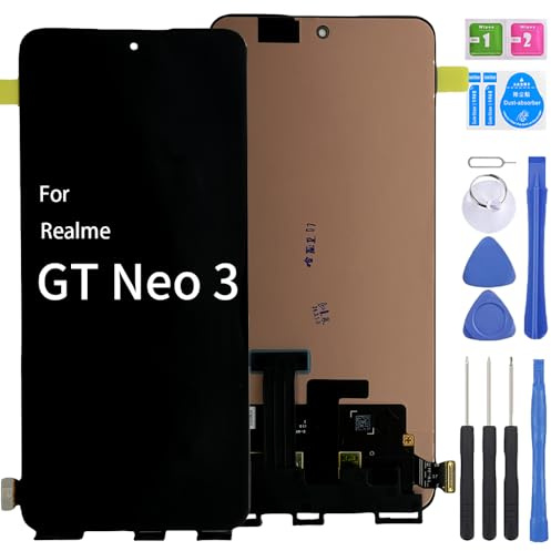 iYAiYO Pantalla LCD Digitalizador Pantalla Táctil Reemplazo Compatible con Realme GT Neo 3 RMX3561 RMX3560 OLED Pantalla Completa con Herramientas - Negro