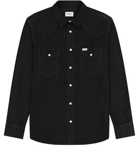 Wrangler Chemise de Loisirs LS Western pour Homme, Pierre foncée, Taille L, Rinse Black, 3XL