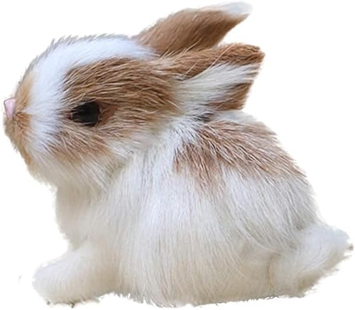 Zhhuoc Mini Realistic Cute Rabbits Lifelike Animal Easter Bunny Simulation Model Birthday Gift Animals Rabbit Figurine