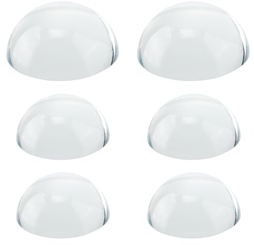 SUPERFINDINGS Loupe Dôme en Verre 6 Tailles Presse Papiers Cabochons en Cristal Demi Rond Transparent Optique Lecture Loupe Demi Sphérique pour Bureau 2mm et 50mm