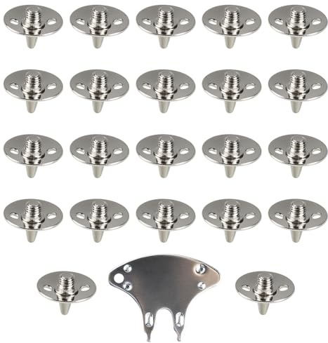 22pcs Replacement Metal Cricket Spikes Screw In Studs Cleats Pins With Spanner for Sprint Sports Short Running Track Shoes, Stainless Steel Track and Cross Country Spikes, Thread Diameter 5.7mm