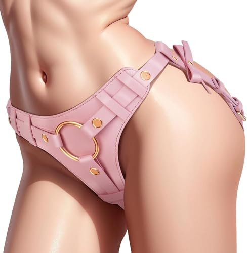 FSCXX Strap on Harness Sex Toys for Lesbian, Adjustable Waist & Thigh Strapon Harness with 6 Metal Rings, Adult Strapless Strap on for Women BDSM Beginners Play