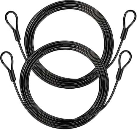 SEASJHBAY Candado de cable de acero recubierto de plástico de 2 m x 4 mm para bicicletas y patinetes eléctricos - candado antirrobo de doble anillo
