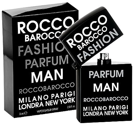 Roccobarocco - Man Fashion Eau De Parfum Uomo - Profumo Uomo Dalla Fragranza Agrumata, Speziata, Legnosa e dall’originale dolcezza. Flacone Da 75 Ml