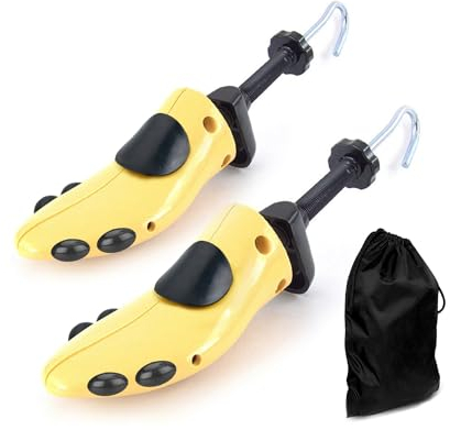 CuteHome 1 Paar Schuhspanner Herren, 2 Wege Schuhdehner, Einstellbare Breite und Länge Schuhdehner Schuhweiter,Gelb