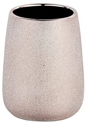 Wenko Bicchiere da denti Glimma, Ceramica, Ø 8, 5 x 10, 5 cm, Rosa, 8, 5 x 10, 5 x 8, 5 cm