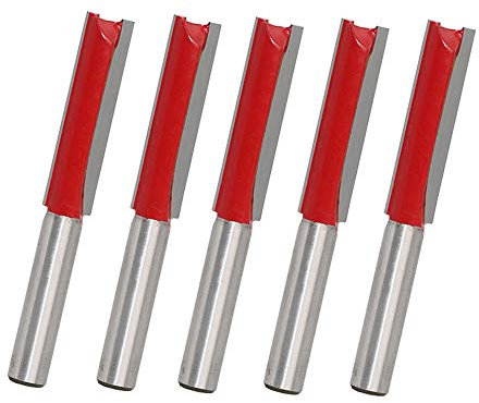 Two Flute Straight Router Bits BE-Tool 5PCS 1/2 Worktop Router Cutter Bit Kitchen Worktop Router Cutter for Woodworking Groove Chisel bits - 12.7mm Diameter Two Flute Carbide Tips