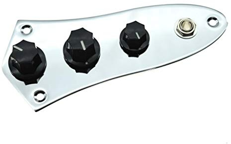 KAISH - Piastra di controllo a pieno carico con cablaggio per Basso Jazz J - Colore Cromo