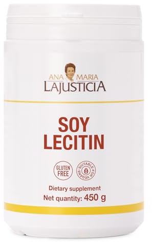 Ana María Lajusticia - Lecitina De Soja – 450 gramos. Reduce El Colesterol En Sangre Y Mejora La Memoria. Envase Para 64 Días De Tratamiento