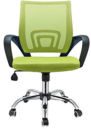 Panana Large Seat Adjustable Ergonomic Desk Chair Metal feet Swivel Office Chair Mid-Back with Lumbar Support Executive Task Chair (Green)