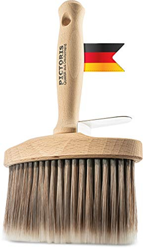 PICTORIS Brocha de superficie prémium 100 % fabricada en Alemania Gran cepillo de pintura para todos los barnices y barnices Cerdas sintéticas de tacto suave Sin pérdida de cerdas (pelo sintético)