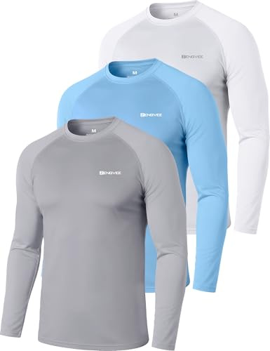 ZENGVEE 3 Piezas Camiseta Hombres Mangas Cortas Rash Guard de Protección UPF 50＋Secado Rápido Deportes Acuáticos Surf Natación Verano