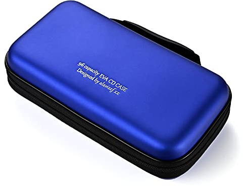 LIOVODE, custodia per cd, in EVA, arganizer da 96 capacità per contenere dvd, portafogli per dischi, supporti di raccolta, per la casa e l'auto (96 capacità, Blu96)