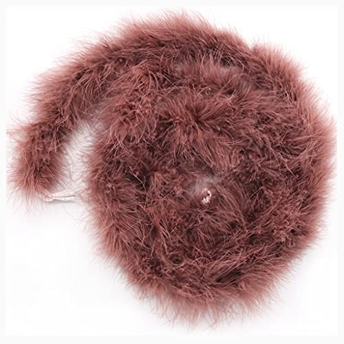 Egurs, Boa di piume, 200 cm, soffice ghirlanda di piume, per cucito, artigianato, decorazione fatta a mano, accessorio per costumi, colore marrone scuro