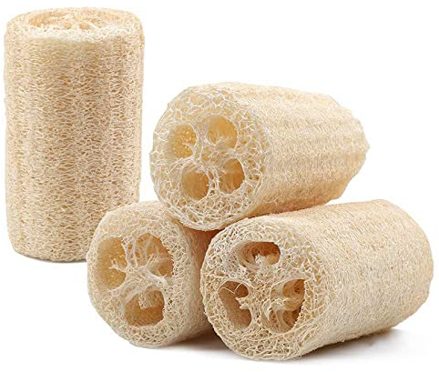 Lot de 4 ou 8 éponges en luffa bio pour la douche et le nettoyage de la cuisine