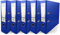 Netuno 5x Akten-Ordner blau DIN A4 2-Ring-Mechanik Ringorder a4 8cm Kunststoff Ordner a4 breit Büroordner Plastikordner Briefordner din a4 Ringmappe breiter Aktenordner 5er pack