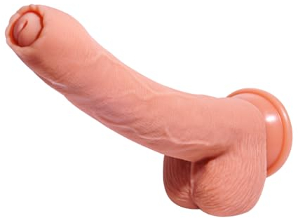 19 cm großer realistischer Vorhautdildo,kleiner ungeschnittener Silikondildo mit Hoden und Venen,mit Saugnapf,freihändiges Spielen,süßer Anfängerdildo,Prostata-G-Punkt-Stimulator,vaginale Masturbation