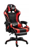 BDW - Silla Gaming/Oficina - Silla Gamer Ergonómica - Giratoria - con Ruedas - Respaldo Regulable - con Reposapiés y Función de Masaje - Regulable en Altura - Estilo Racing - Rojo