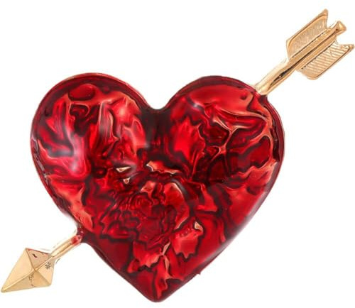 Hjärta brosch nål alla hjärtans dag present pin för kvinnor flickor hjärta slag pin märke för mors dag gåva, Metall