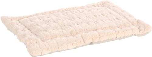 Flamingo Hundekissen Verona Rechteck Beige - 55x38x2cm, Weicher Plüsch, Waschbar bei 30°C, Perfekt für Drahtkäfige