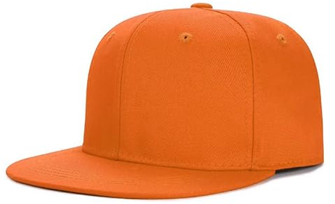 Boolavard Infant to Toddler Kid's Plain Structured Flatbill Snapback Cap (UK, Alpha, One Size, Orange)