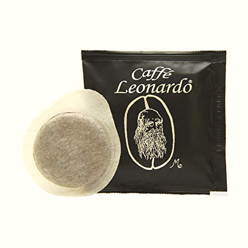 500 Cialde Caffè Leonardo Miscela Cremoso - Tostatura Artigianale - Cialda ESE mm 44 carta filtro 100% Compostabile (Miscela Forte)