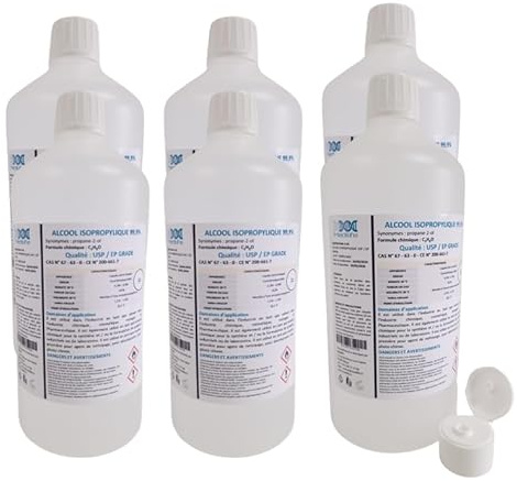 6x1L Isopropylalkohol 99,9% Extra ren - Ursprung Frankrike garanterat Isopropanol, Perfekt som lösningsmedel, rengöringsmedel och avfettningsmedel (6)