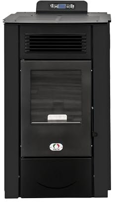 STUFE A PELLET ITALIA Colorado 15 KW Kanalisiert | Pelletöfen Effizienz 92% Heizt 140m² Autonomie 15 Std. Programmierbar 5 Geschwindigkeiten und Leistungsstufen 24 Monate Garantie Schwarz