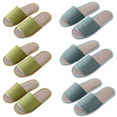 Teceyfeet Pantofole per Ospiti, 4 Paia Pantofole da Unisex, Scarpe in Cotone Lavabile Pantofole Slippers Confortevole Scarpe Interno Esterno Ciabatte per Casa, Viaggi, Hotel, Spa, Ospiti, Matrimoni