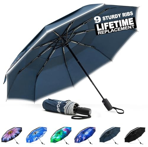 G4Free 42 Inch Eco Windproof Umbrella for Rain Strong Compact Umbrellas