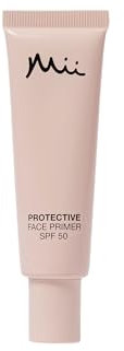 Mii Cosmetics Protective Face Primer SPF 50 | Hydrating Makeup Primer With Hyaluronic Acid and Ceramides | Pore and Coral Reef-Friendly SPF for Radiant Skin | 30ml