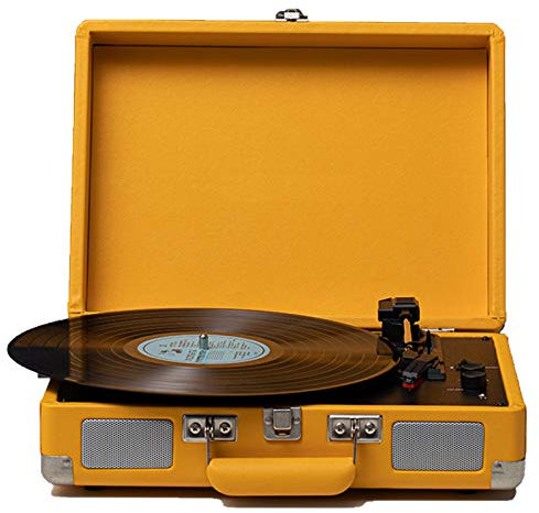 Aioneer Giradischi, Valigia Giradischi con Bluetooth Multifunzione, RCA, Ingresso Aux, Uscita da 3,5 Mm per Intrattenimento E Decorazione della Casa