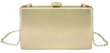 MODELISA - Bolso Clutch Mano De Fiesta Elegante Cadena De Hombro Boda Evento Ceremonia Para Mujer (Dorado)