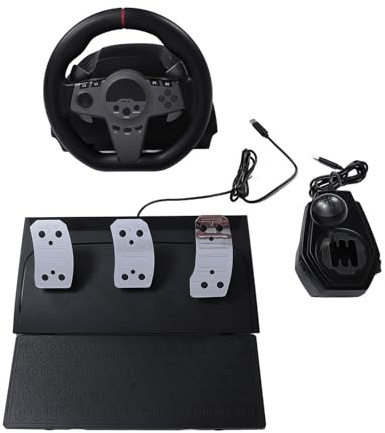 aqxreight Volante da Gioco con a Pedale Feedback LED Dinamico Volante da Corsa da 270 Gradi per per Piattaforme PC Tradizionali da Gioco Noi da GiocoRuota da CorsaGaming