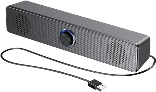 IKHPHE USB Computer Speakers, Portable PC Speaker,Bluetooth Computer Speakers for Desktop, Laptop, Notebook, Wired Mini Soundbar Speakers, Plug and Play,USB Powered