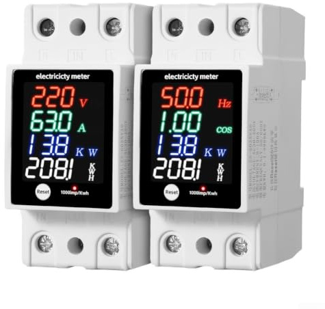 Misuratore di monitoraggio di potenza digitale con gamma di alta precisione per l'analisi della corrente di tensione con materiale resistente agli urti e installazione senza viti della guida per