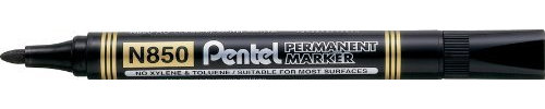 4x PENTEL N850 BLACK BULLET TIP PERMANENT MARKER PENS. MEDIUM BULLET TIP.N850-A
